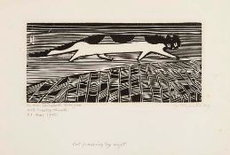 Marcks (Gerhard, 1889-1981) - Cat Passing by Night woodcut on wove paper, signed and dated in pencil