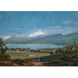 Hackert (Carl Ludwig, 1740-1796), Attributed to. - Lake Geneva and Mont Saléve watercolour,