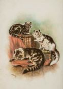 Nesbit (Edith) - Pussy Tales, first edition , half-title with chromolithographed frontispiece on