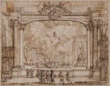 Perelle (Adam, 1638-1695) - Gaspare Vigarini presenting to Duke Ferdinando I the Teatro della Spelta