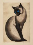 Orsi (Alex, 20th century) - The Siamese Cat aquatint and etching, with hand-colouring, on cream wove
