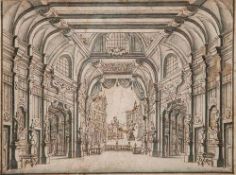 Bibiena Family (18th century), Circle of. - Stage design, showing the interior of a palace pen and