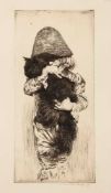 Menpes (Mortimer Luddington, 1855-1938) - Captive Persian etching and drypoint, printed with