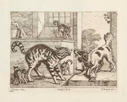 Griffier the Elder (Jan, 1645-1718) - Cat, monkey, and squirrell, with vase of flowers and landscape - Image 4 of 4