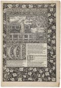 Kelmscott Press.- - Proof sheet of the opening page from the Kelmscott Chaucer, bifolium (pp.[1]-