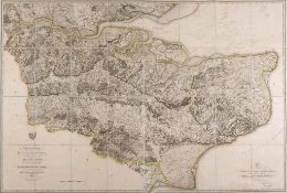 Lindley (Joseph) and William Crosley. - Map of the County of Surrey, large and detailed county