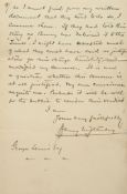 Stanley -  Autograph Letter signed "Henry M Stanley  ( Sir   Henry Morton,  explorer and journalist,