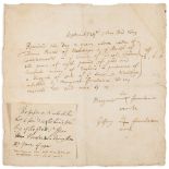 Newton -  [Deed of sale]. Bargain and sale by Thomas Reines  ( Sir   Isaac,  natural philosopher and
