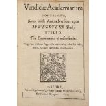 Hobbes (Thomas).- [Ward (Seth)] - Vindiciæ academiarum containing, some briefe animadversions