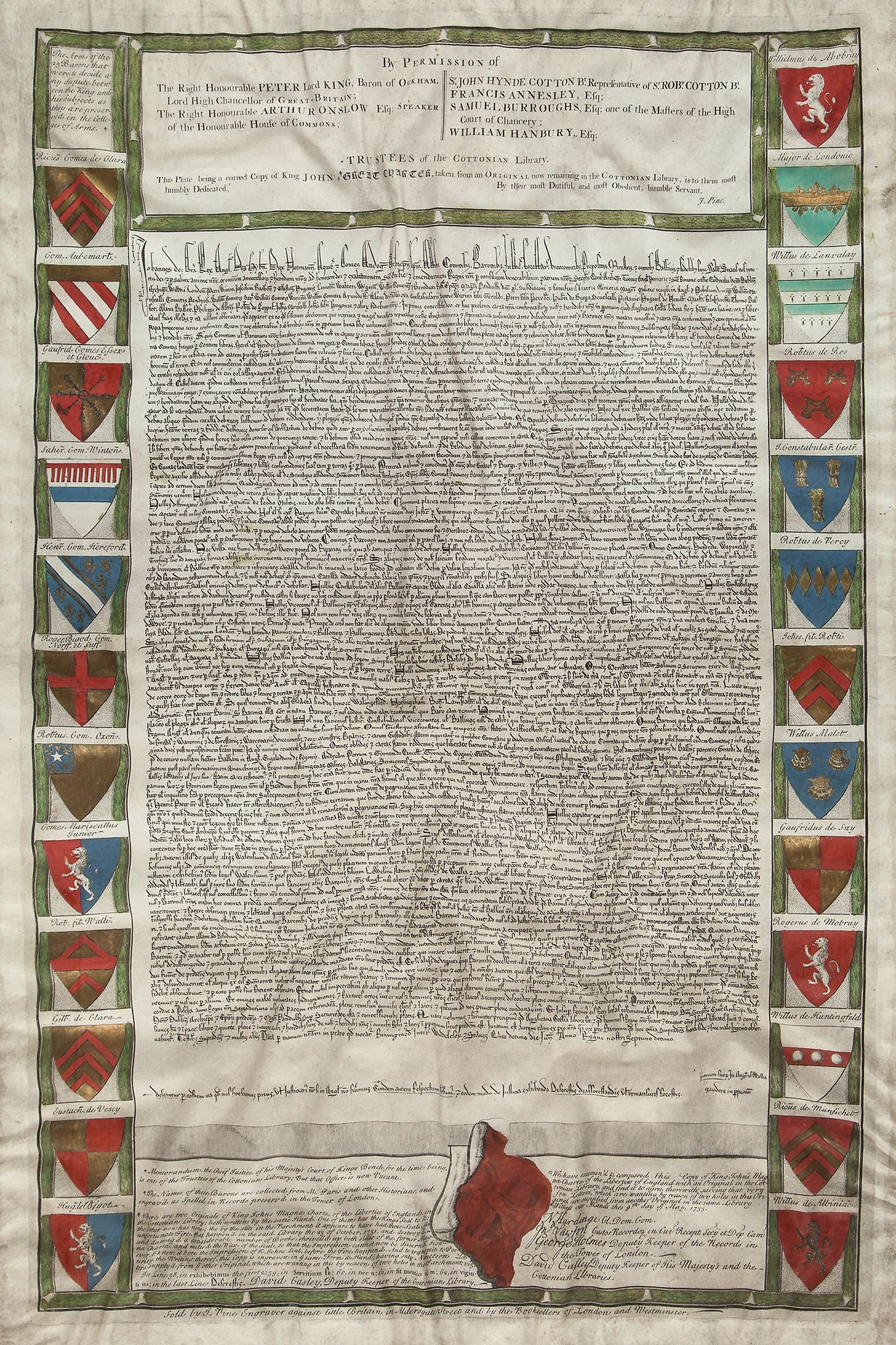 Magna Carta. - By Permission of [the] Trustees of the Cottonian Library  By Permission of [the]