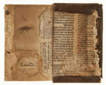 Three small fragments - from a twelfth-century service book, in Latin on parchment  from a twelfth-