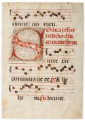 Ornate penwork initial - on a leaf from a decorated manuscript Antiphoner  on a leaf from a
