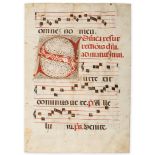 Ornate penwork initial - on a leaf from a decorated manuscript Antiphoner  on a leaf from a