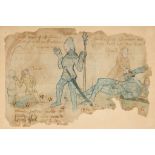 David and Goliath, - and the Pentinence of Mary Magdalene, four miniatures from an...  and the