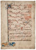 Leaf from an illuminated manuscript hymnal, - in Latin on parchment [Southern Netherlands in Latin