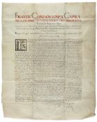 Charter of the Franciscan Brother - Christostomus a Capranica conferring membership of the Order