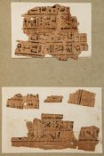 Fragments from an Egyptian Book of the Dead, - in hieroglyphic script, manuscript on papyrus [