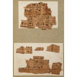 Fragments from an Egyptian Book of the Dead, - in hieroglyphic script, manuscript on papyrus [