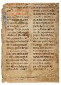 Leaf from a decorated Romanesque Lectionary, - in Latin on parchment [Low Countries or northern