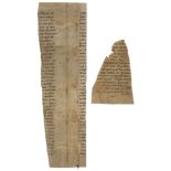 Nine fragments of medieval manuscripts, - in Latin on parchment [twelfth to fifteenth century] 9