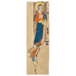 A young saint on a cutting - from an illuminated Choirbook, on parchment [Angevin kingdom of... from