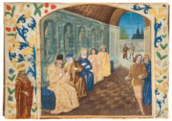 A Roman council, most probably the Senate, - large miniature from an illuminated manuscript of