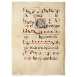 Substantial fragment of an illuminated Antiphoner - decorated by Frater Iulianus de Florentia