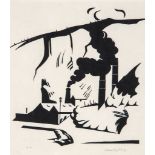 Robert Gibbings (1889-1958) - Industrial Scene wood-engraving, signed and inscribed 5.50 in