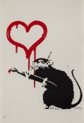 Banksy (b.1974) - Love Rat screenprint in colours, 2005, signed and dated in pencil,  numbered 64/