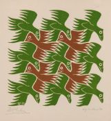 M. C. Escher (1898-1972) - Air woodcut printed in colours, 1954, signed in pencil, inscribed '