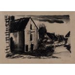 Maurice de Vlaminck (1876-1958) - Maisons Rustiques à Valmondois lithograph, c.1925-26, signed in