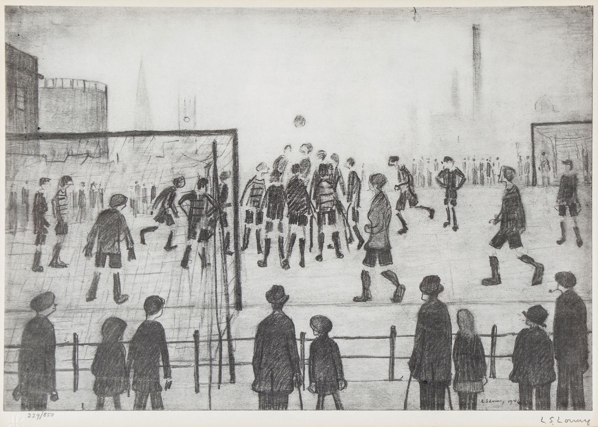 ** Laurence Stephen Lowry (1887-1976)(after) - The Football Match offset lithograph, signed in