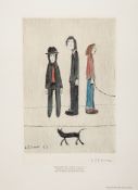 Laurence Stephen Lowry (1887-1976)(after) - Three Men And a Cat offset lithograph printed in