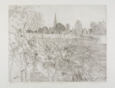 Anthony Gross (1905-1984) - Salisbury Cathedral etching, 1976, signed, titled and inscribed '