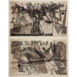 Various Artists - Untitled (+6 works) seven works of various media, each on wove paper, with