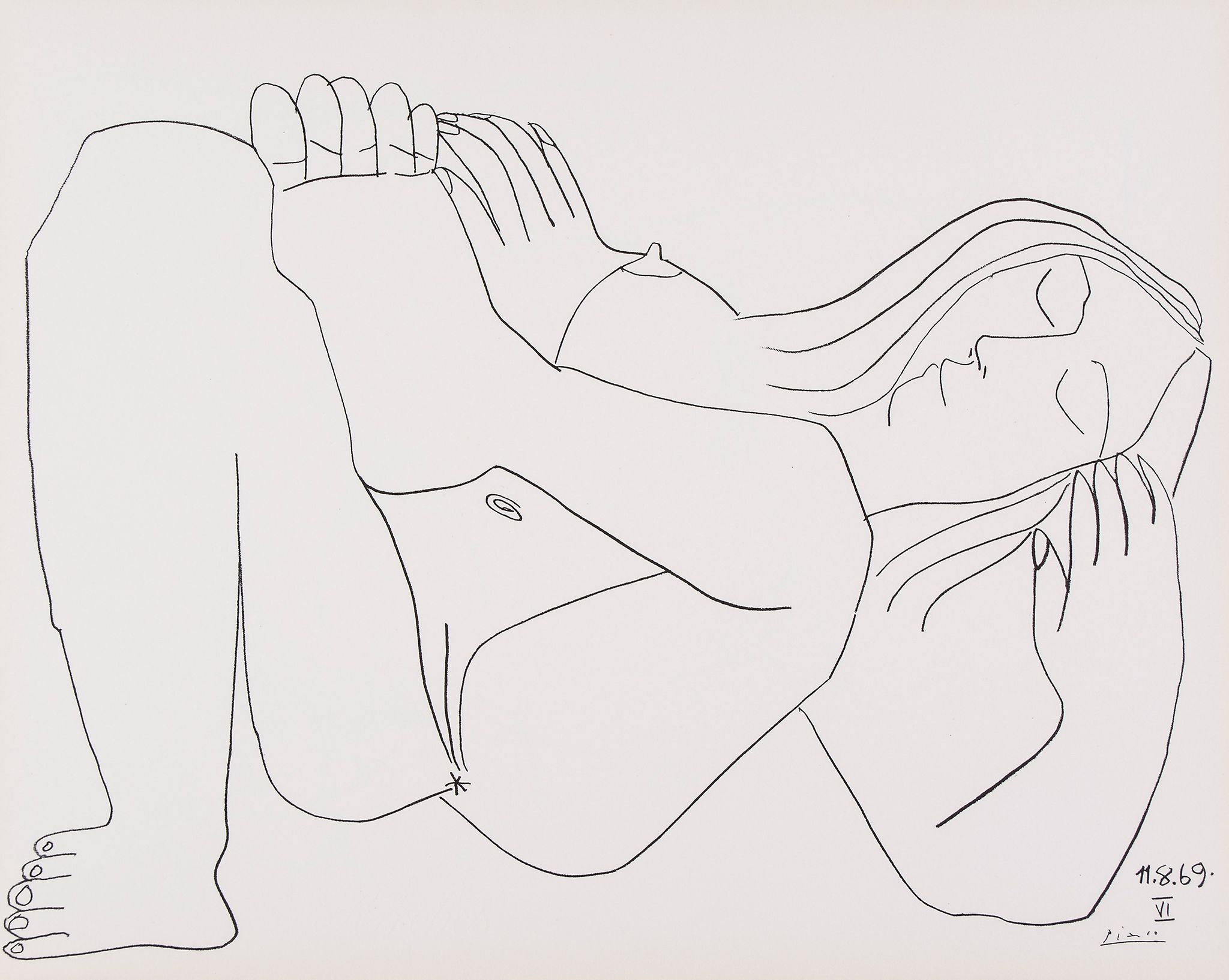 Pablo Picasso (1881-1973)(after) - Nudes two lithographs, 1969, printed by Mourlot, Paris, each on - Image 2 of 2