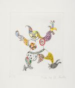 Niki de Saint Phalle (1930-2002) - The Clown etching and aquatint with extensive hand-colouring in