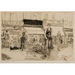 Anthony Gross (1905-1984) - Armourers Shop etching, 1931, signed and titled in pencil, numbered 11/