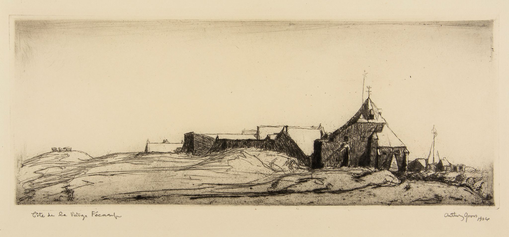 Anthony Gross (1905-1984) - Cote de la Vierge, Fecamp etching with drypoint, 1924, signed, titled