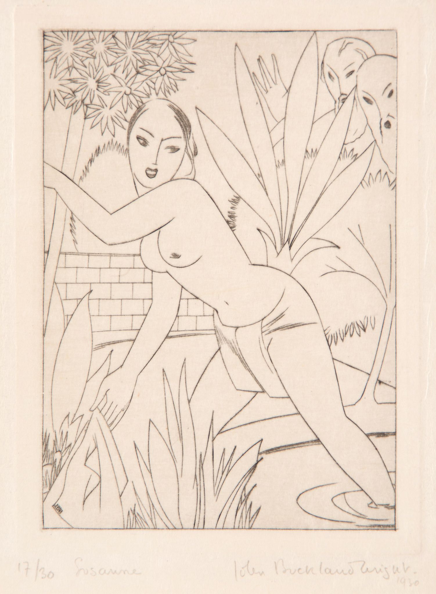 John Buckland-Wright (1897-1954) - Susanna (+ 1 work) two engravings, c.1930, each signed in pencil, - Image 2 of 2