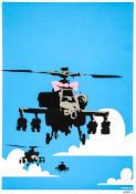 Banksy (b.1974) - Happy Choppers screenprint in colours, 2003, signed and dated in black ink,