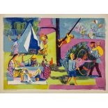 Robert Medley (1905-1994) - Campsite five lithographs printed in colours, published by