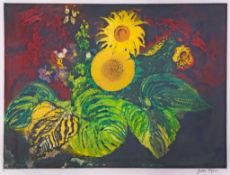 John Piper (1903-1992) - Sunflowers (L.420) etching and aquatint printed in colours, 1989, signed