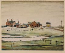 ** Laurence Stephen Lowry (1887-1976)(after) - Landscape with Farm Buildings offset lithograph