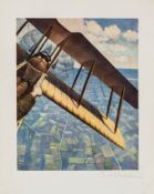 C.R.W Nevinson (1889-1946)(after) - Banking at 4000 feet offset lithograph printed in colours, c.