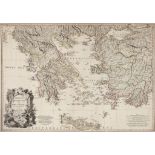 Faden (William) - Greece Archipelago and Part of Anadoli by L.S. de la Rochette, large map of