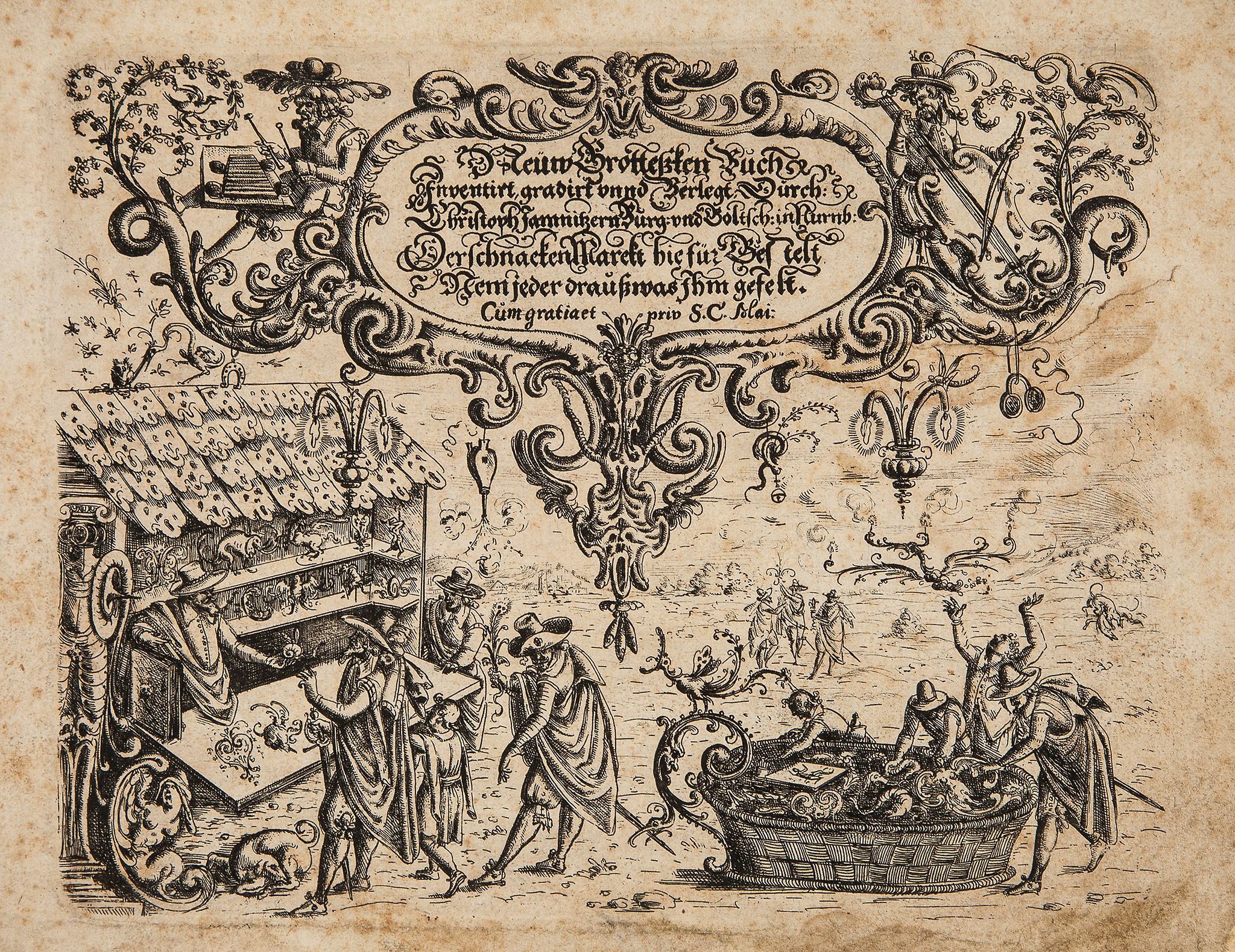 Jamnitzer -  Das Neuw Grottesken Buch, etched pictorial title only  (Christoph,  goldsmith  , 1563-