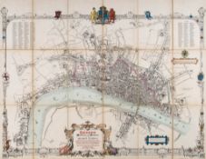 Newton (William) - London, Westminster and Southwark as in the Olden Time, large bird s-eye plan/