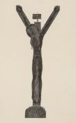 Gill (Eric) - Crucifix with crown of thorns,  printed from 3 blocks, c.200 x 80mm., [Physick 197],