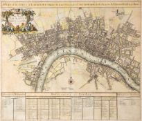 Senex (John) - A New Map of London, A Plan of the City's of London  A New Map of London, A Plan of
